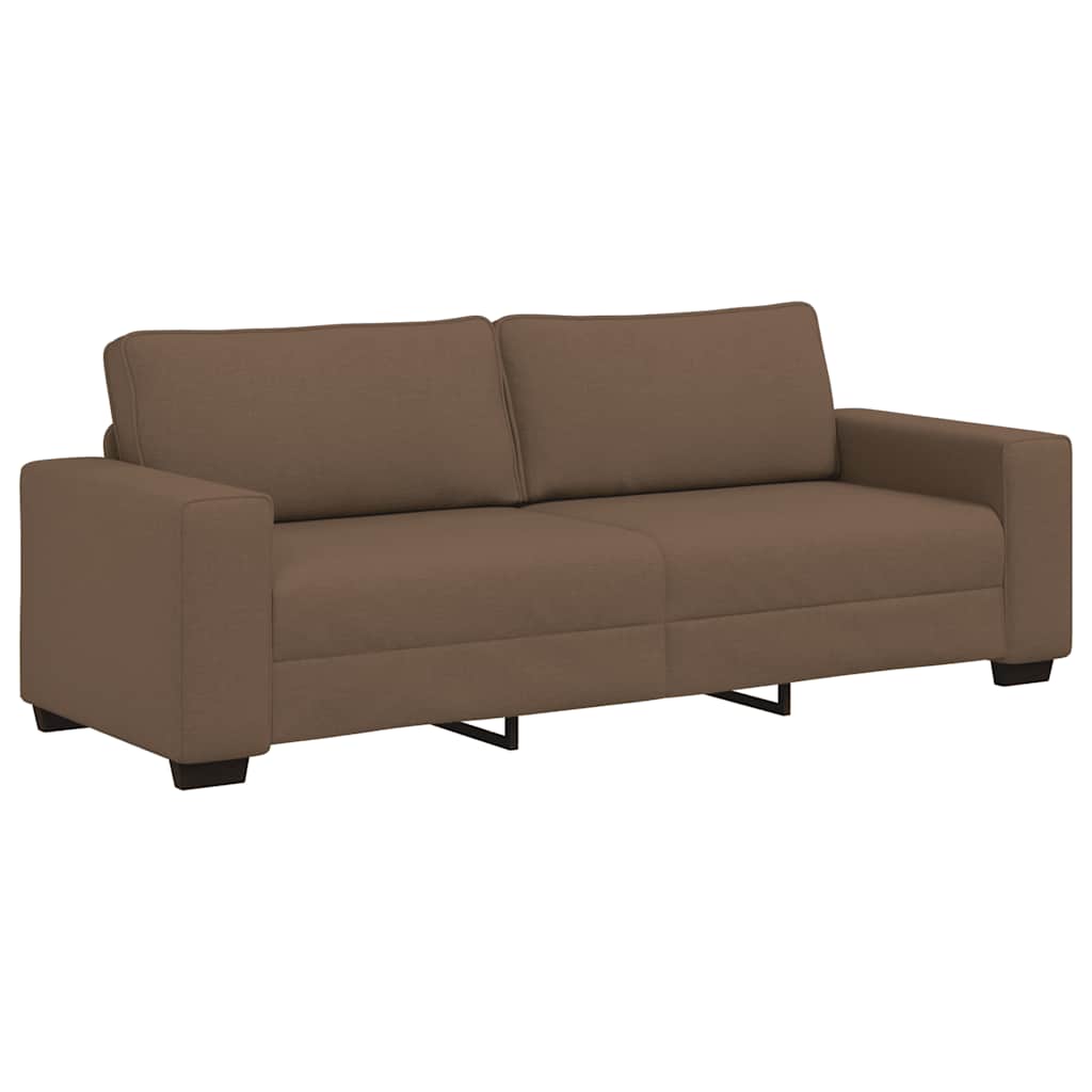 Dvodijelni set sofa s jastucima, smeđa tkanina