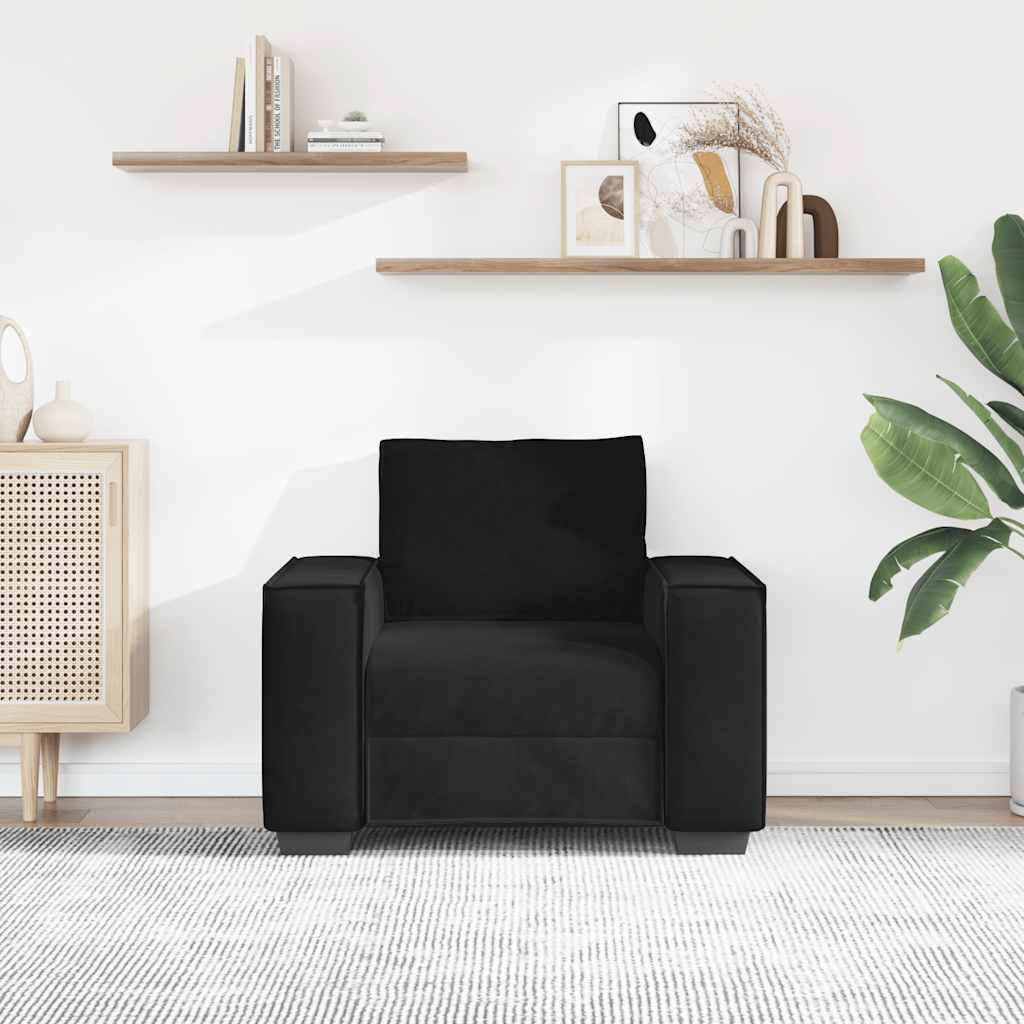 Sofa fotelja crna 100x78x84 cm baršun