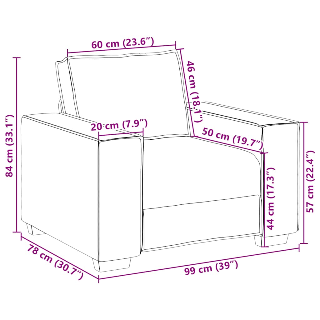 Sofa fotelja crna 100x78x84 cm baršun