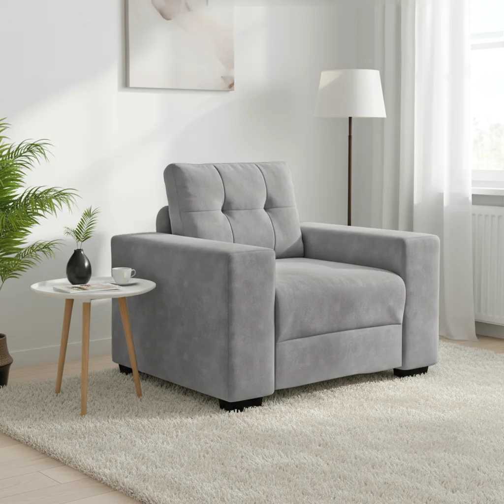 Sofa fotelja svijetlosiva 100x78x80 cm baršun