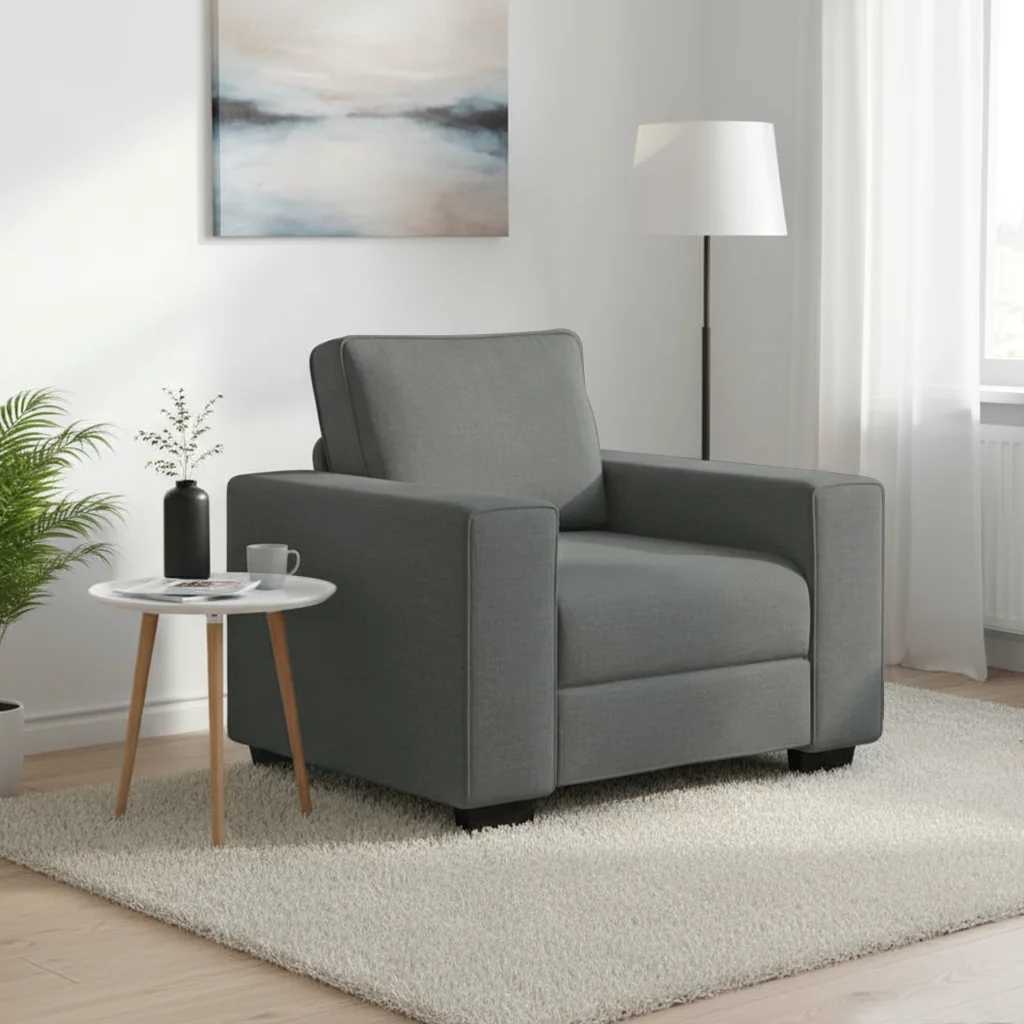 Sofa fotelja tamno siva 100x77x82 cm tkanina