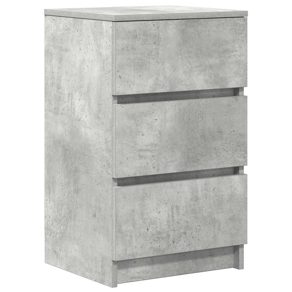 Noćni ormarići s 3 ladice 2 kom beton sivi 39x35x65 cm