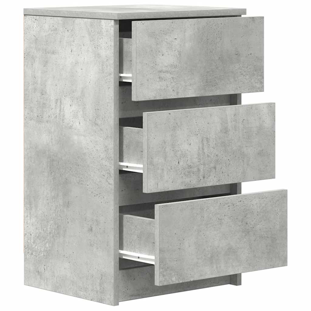 Noćni ormarići s 3 ladice 2 kom beton sivi 39x35x65 cm