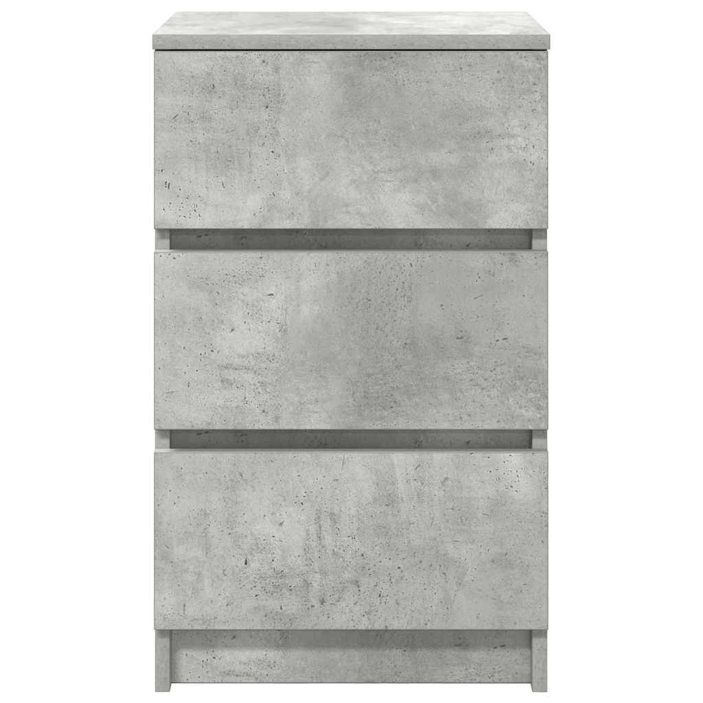 Noćni ormarići s 3 ladice 2 kom beton sivi 39x35x65 cm
