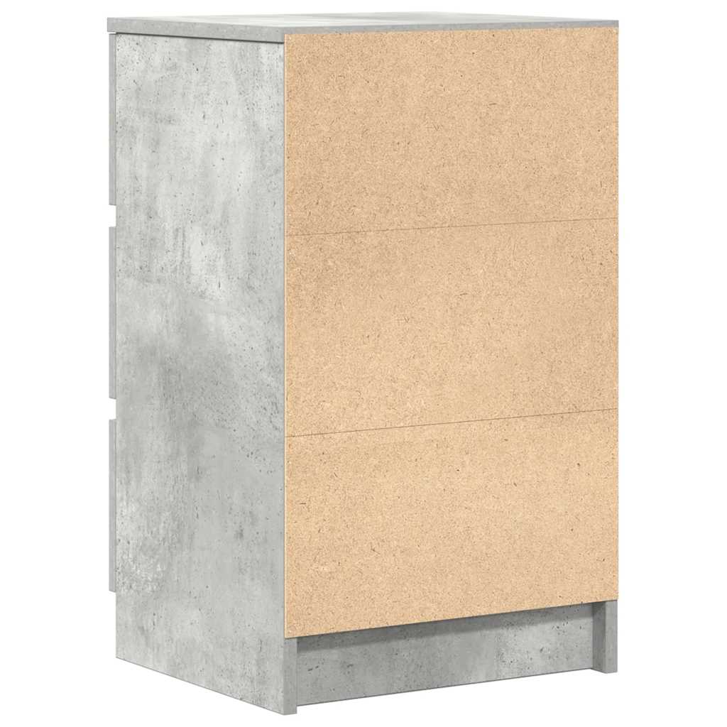 Noćni ormarići s 3 ladice 2 kom beton sivi 39x35x65 cm