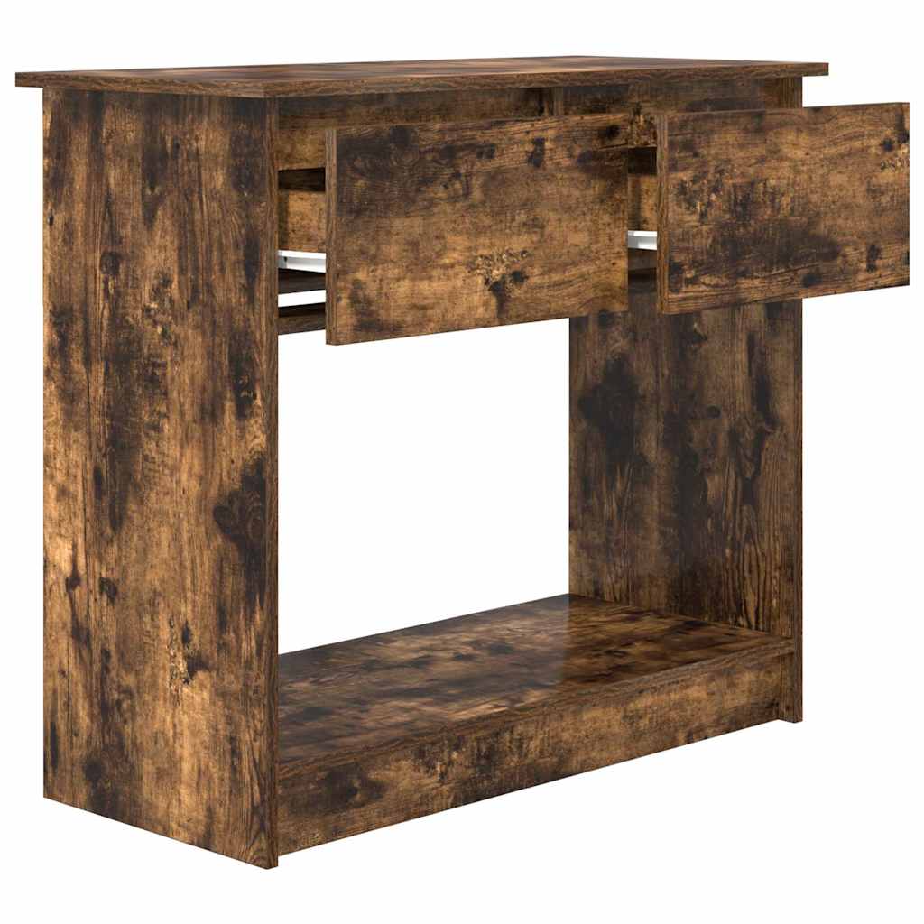 Konzolni stol s ladicama dimljeni hrast 85,5x38,5x74,5 cm