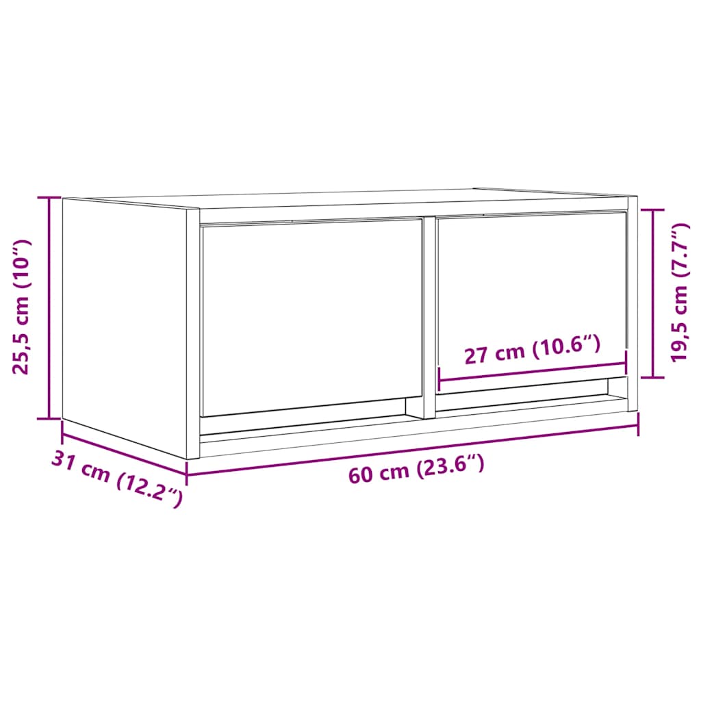 TV ormarić staro drvo 60x31x25,5 cm konstruirano drvo