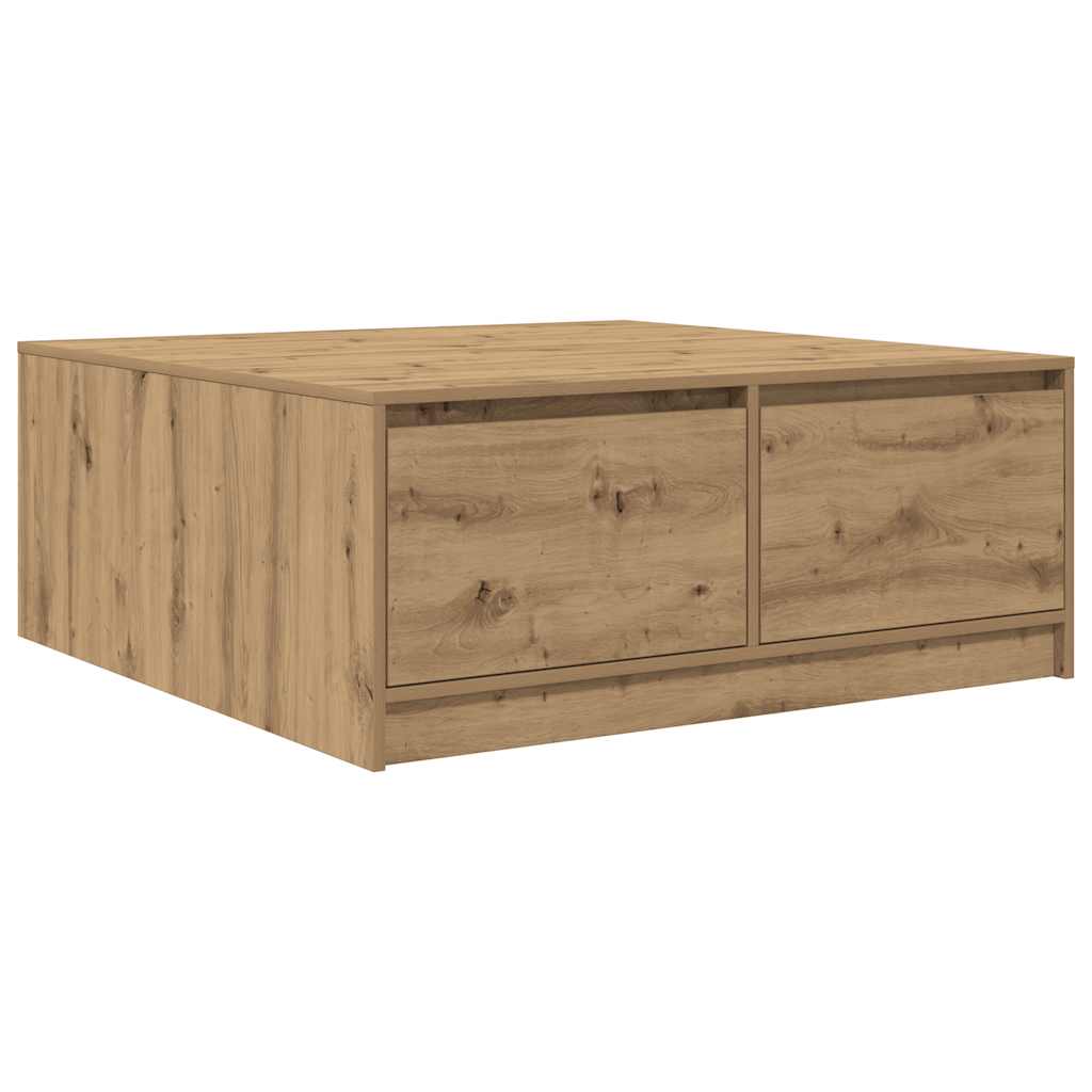 stol za kavu s ladicama artisan hrast 100x100x40 cm