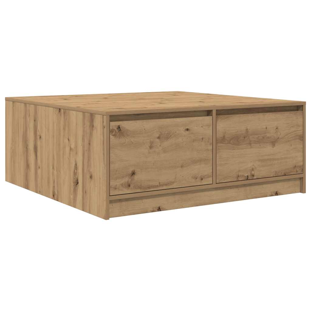 stol za kavu s ladicama artisan hrast 100x100x40 cm