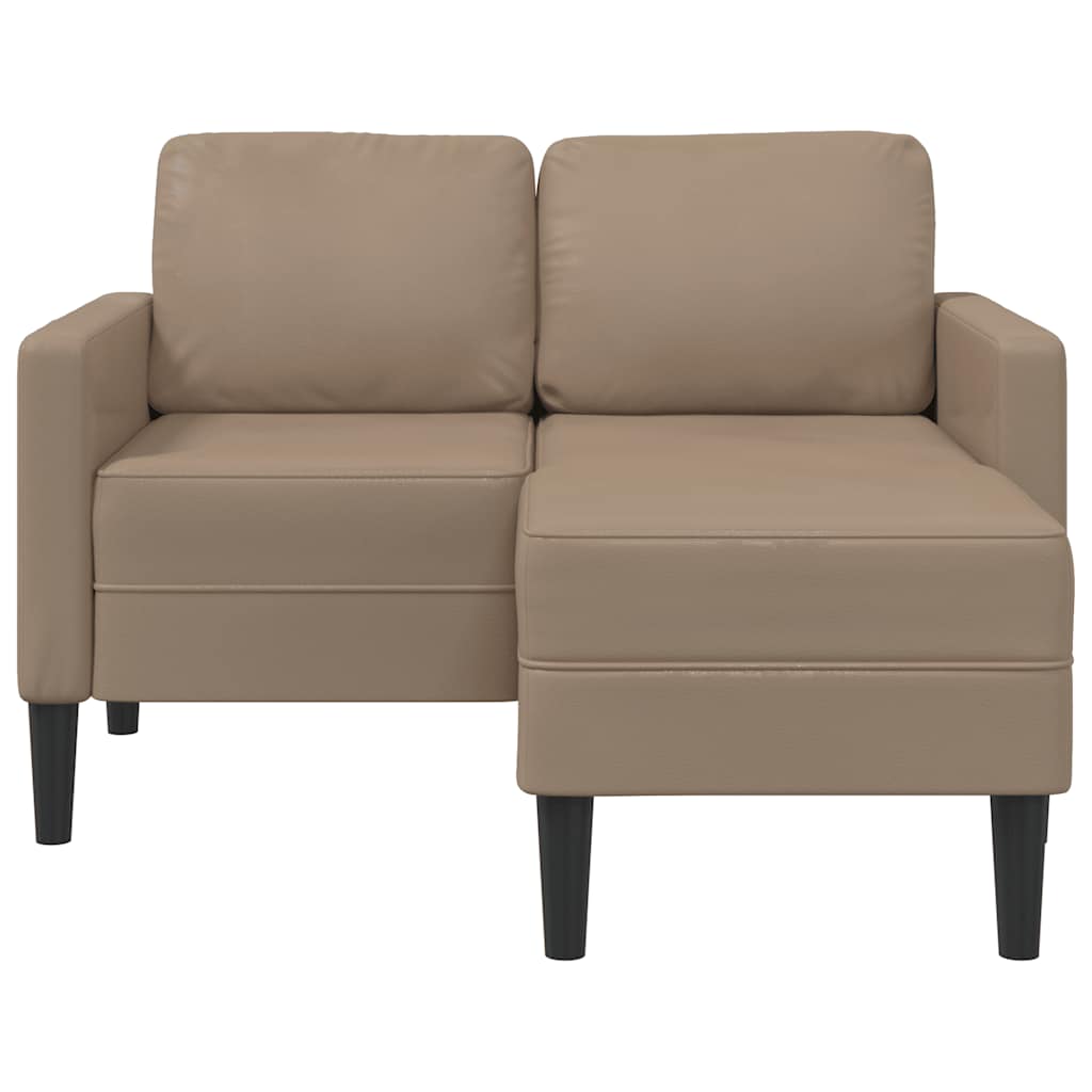 Dvosjed s ležaljkom L-oblikovani Cappuccino 125 cm umjetna koža