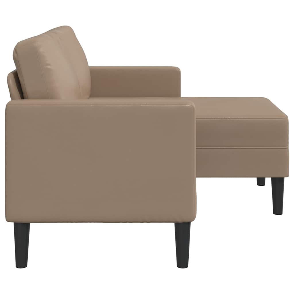 Dvosjed s ležaljkom L-oblikovani Cappuccino 125 cm umjetna koža
