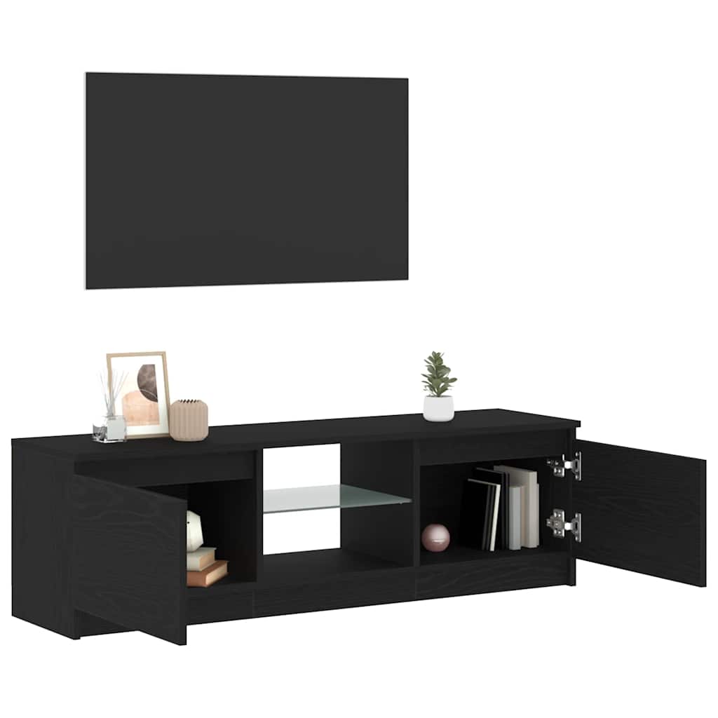 TV ormarić s LED svjetlima crni hrast 120x30x36 cm inženjerski drvo