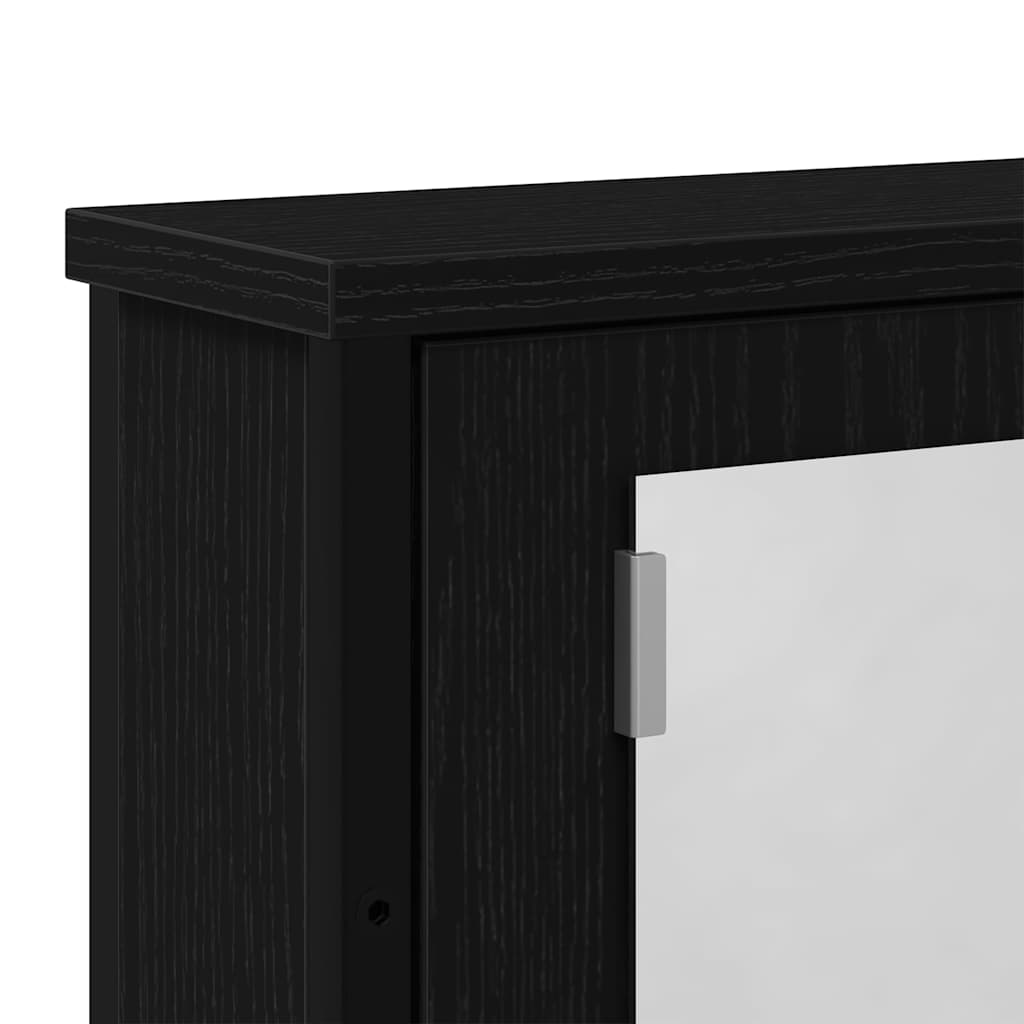 Ormarić za kupaonsko ogledalo crni hrast 42x12x60 cm inženjerski drvo