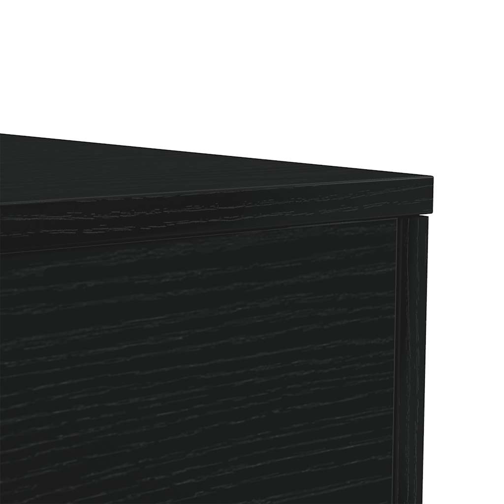 Klub stolić s LED svjetlima crni hrast 50x50x40 cm