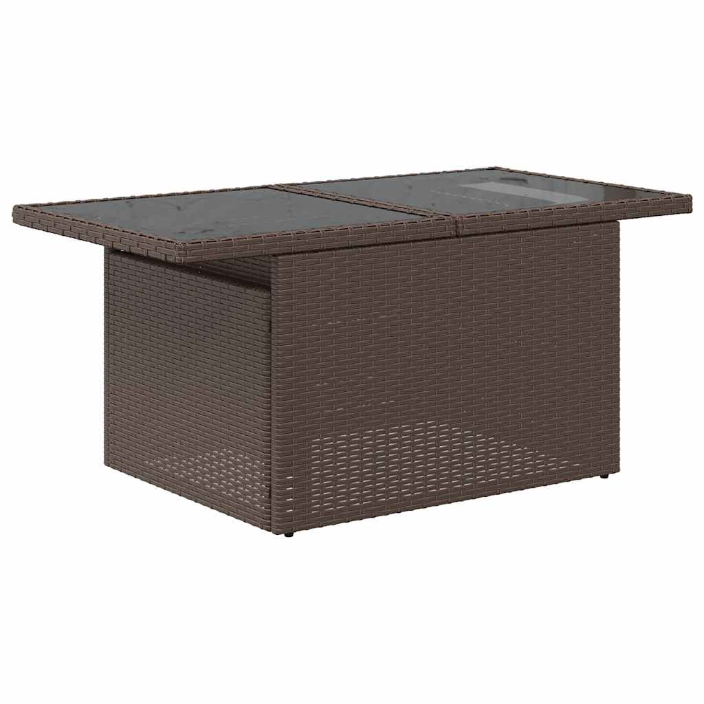 Vrtni set od 5 dijelova s jastucima, smeđi poliratan, akacija