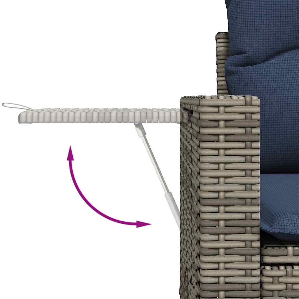 7-dijelni set vrtnih sofa od poliratana s jastucima sivi bagrem