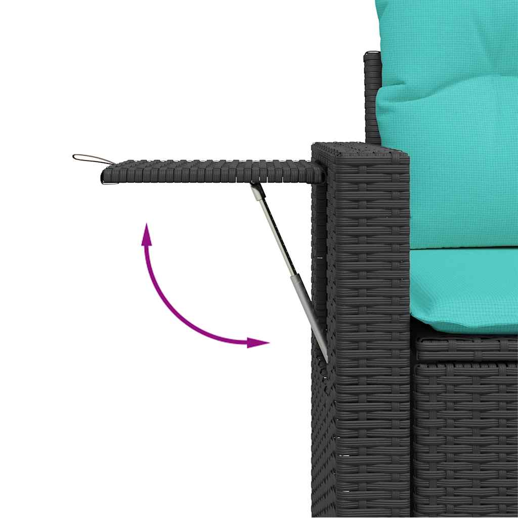 Vrtni set od 7 dijelova s jastucima, smeđi poliratan, akacija