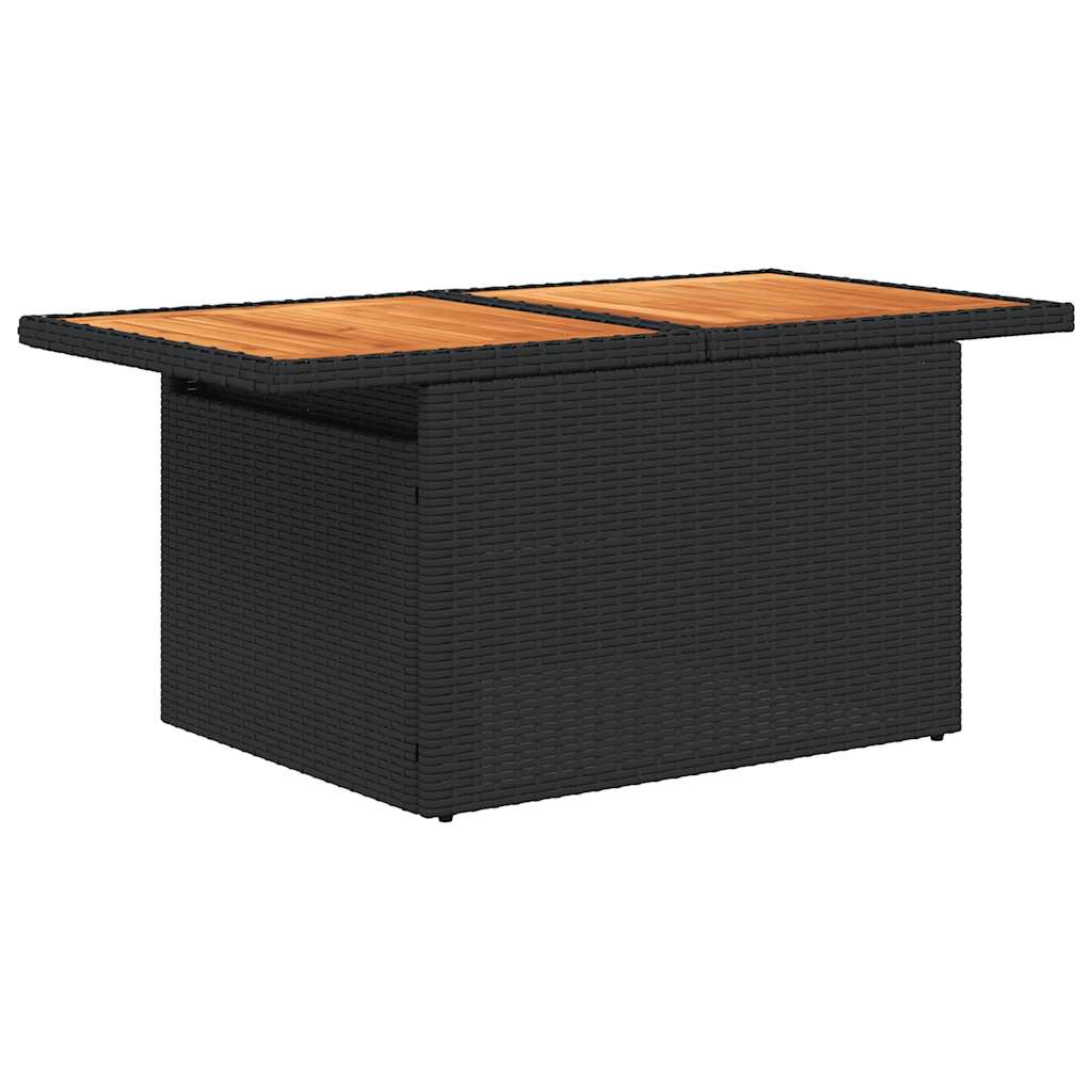 Vrtni set od 9 dijelova s jastucima, smeđi poliratan, akacija