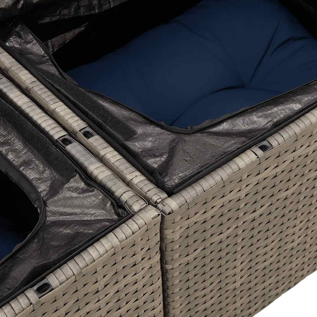 7-dijelni set vrtnih sofa od poliratana s jastucima sivi bagrem