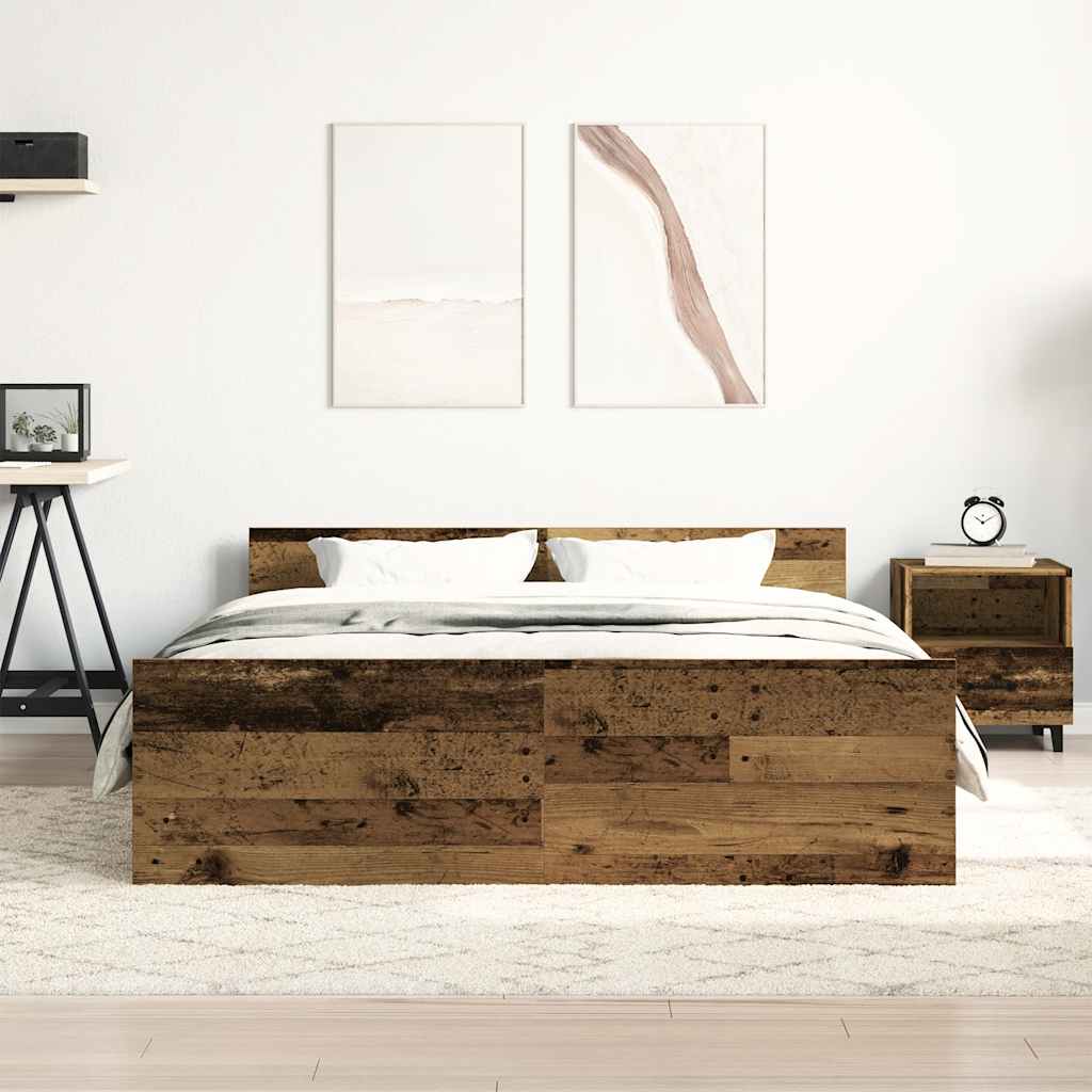 Okvir kreveta bez madraca staro drvo 140x200 cm