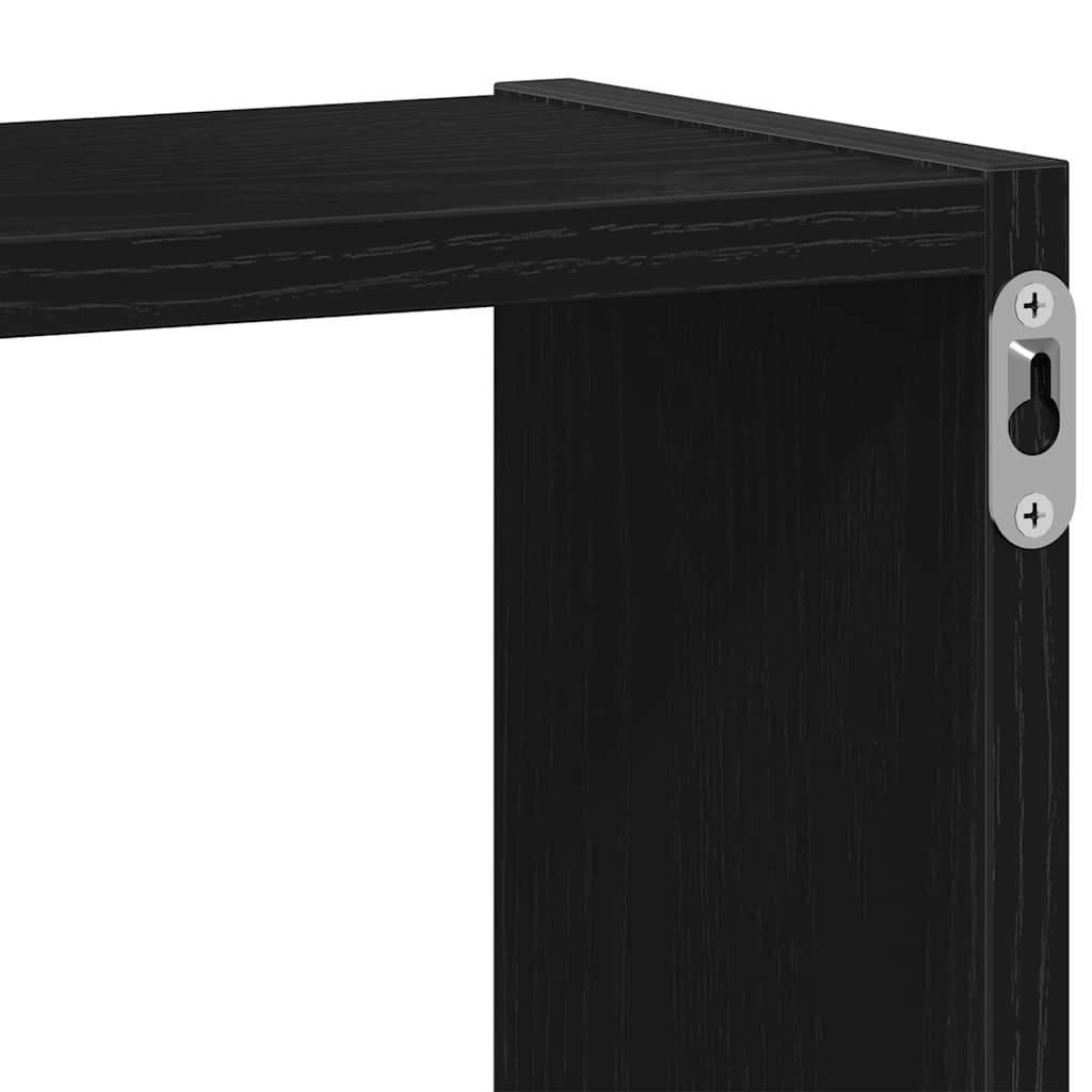 Zidne kockaste police crni hrast 68x15x68 cm inženjerski drvo