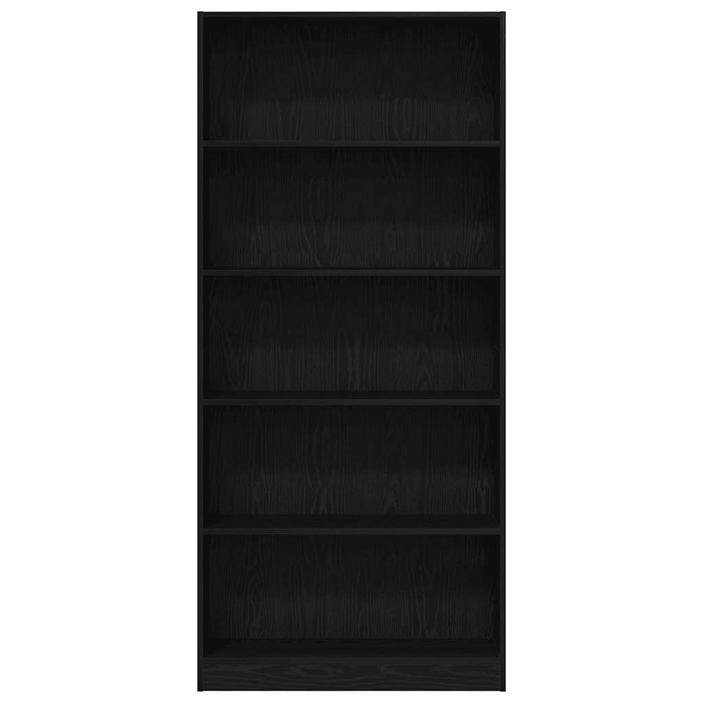 Polica za knjige crni hrast 80x24x176 cm konstruirano drvo