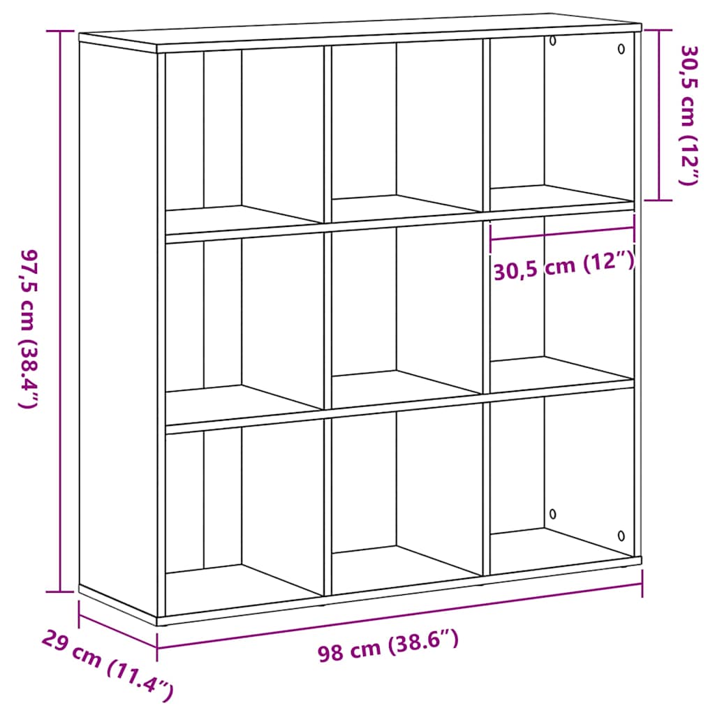 Ormar za knjige crni hrast 98x29x97,5 cm inženjerski drvo