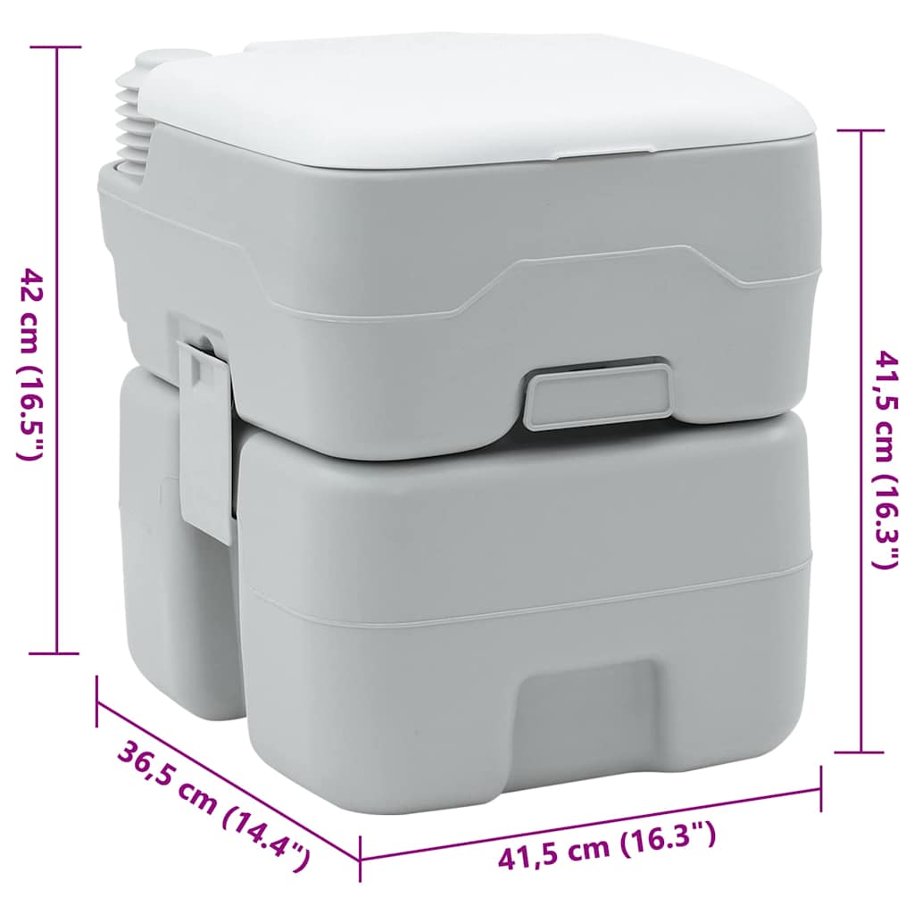 Kamperski WC Siva i bijela 41,5 x 36,5 x 42 cm Polietilen