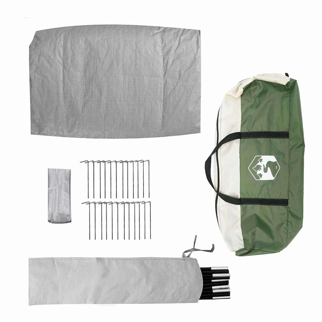 Tipi šator s krovom s pohranom Zelena 383 x 338 x 217 cm taft