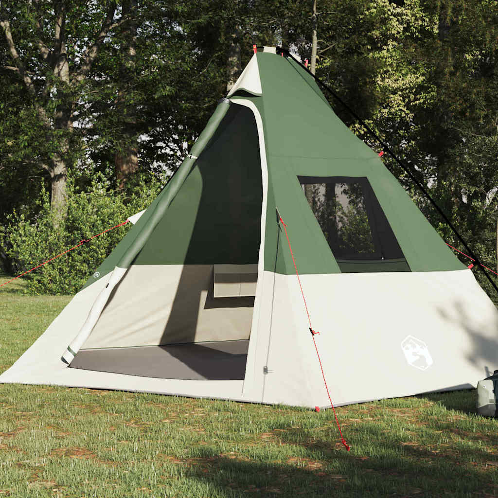 Tipi šator s krovom s pohranom Zelena 383 x 338 x 217 cm taft