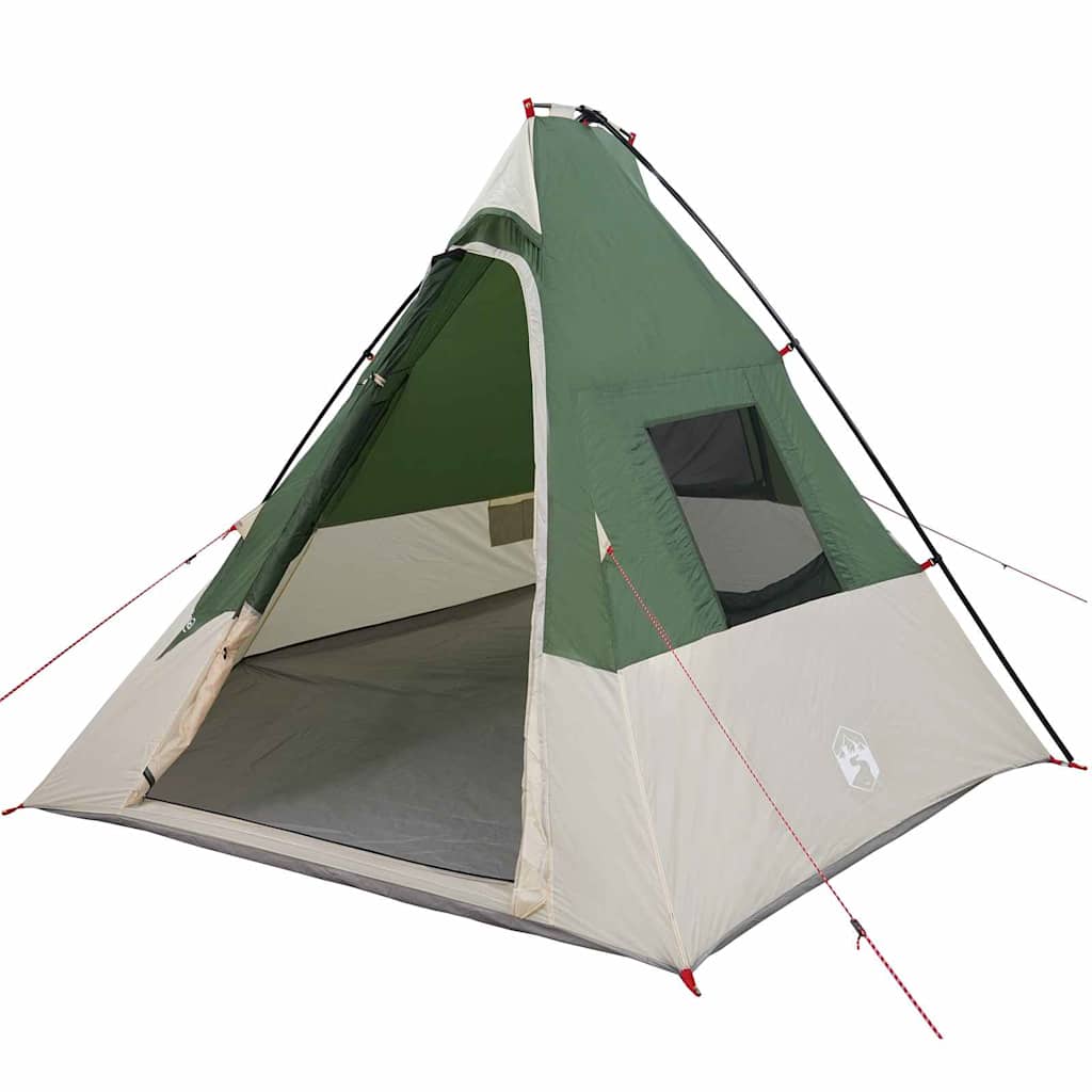 Tipi šator s krovom s pohranom Zelena 383 x 338 x 217 cm taft