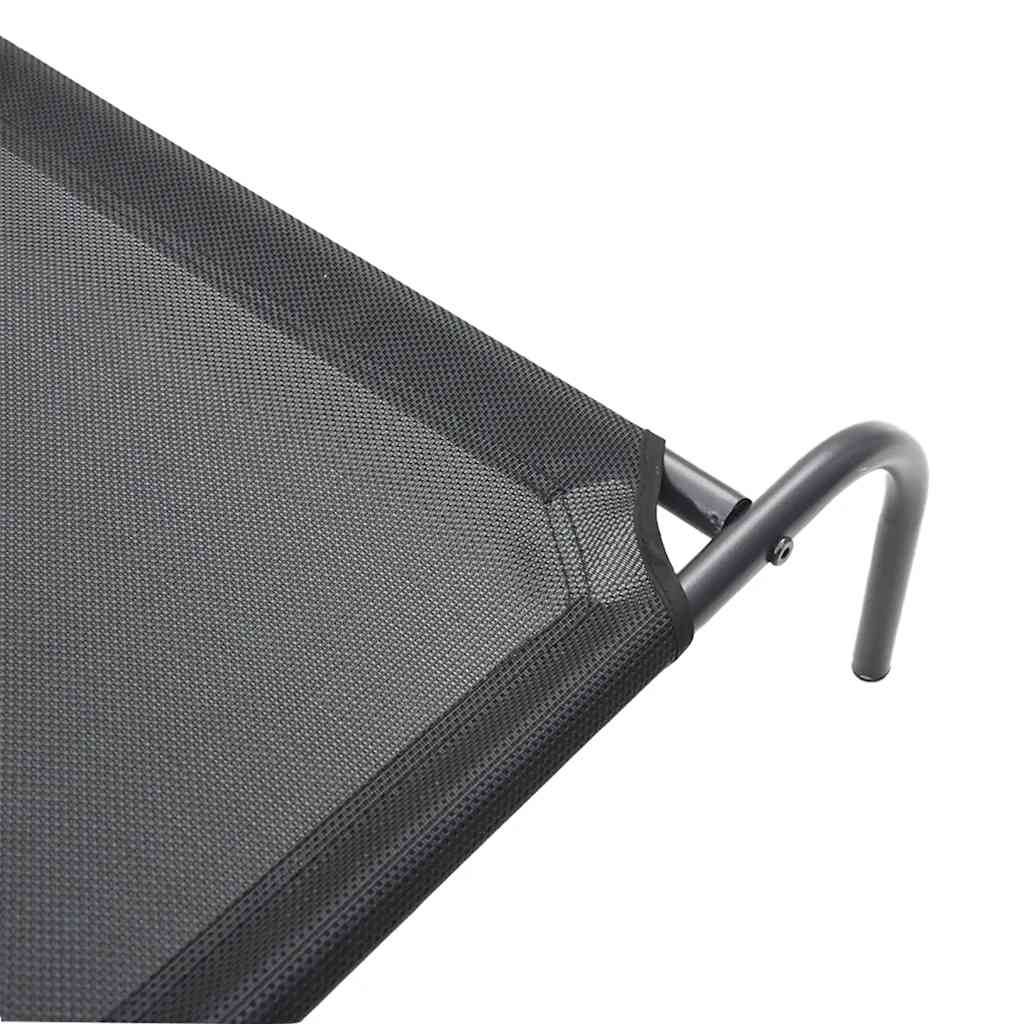 Povišeni krevet za pse crni 150x90x20 cm tekstil i čelik