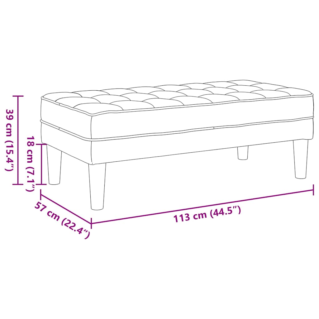 klupa s jastukom Traper plava 113 x 57 x 39 cm tkanina