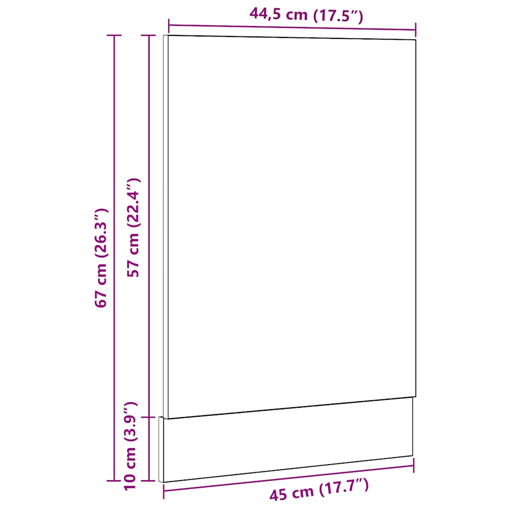 Panel za perilicu posuđa Lyon crni hrast 45x1,5x67 cm inženjerski drvo
