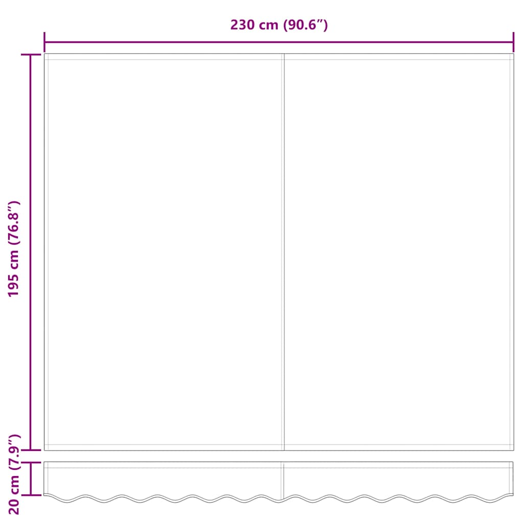 Skrovita tenda Narančasta 250 x 200 cm tkanina