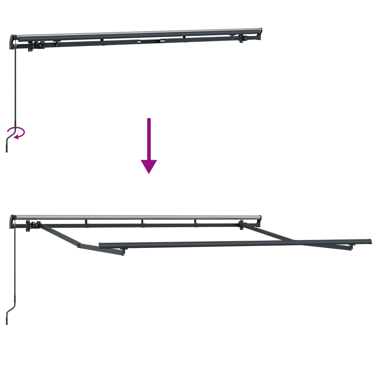 Skrovita tenda Zelena 250 x 200 cm tkanina