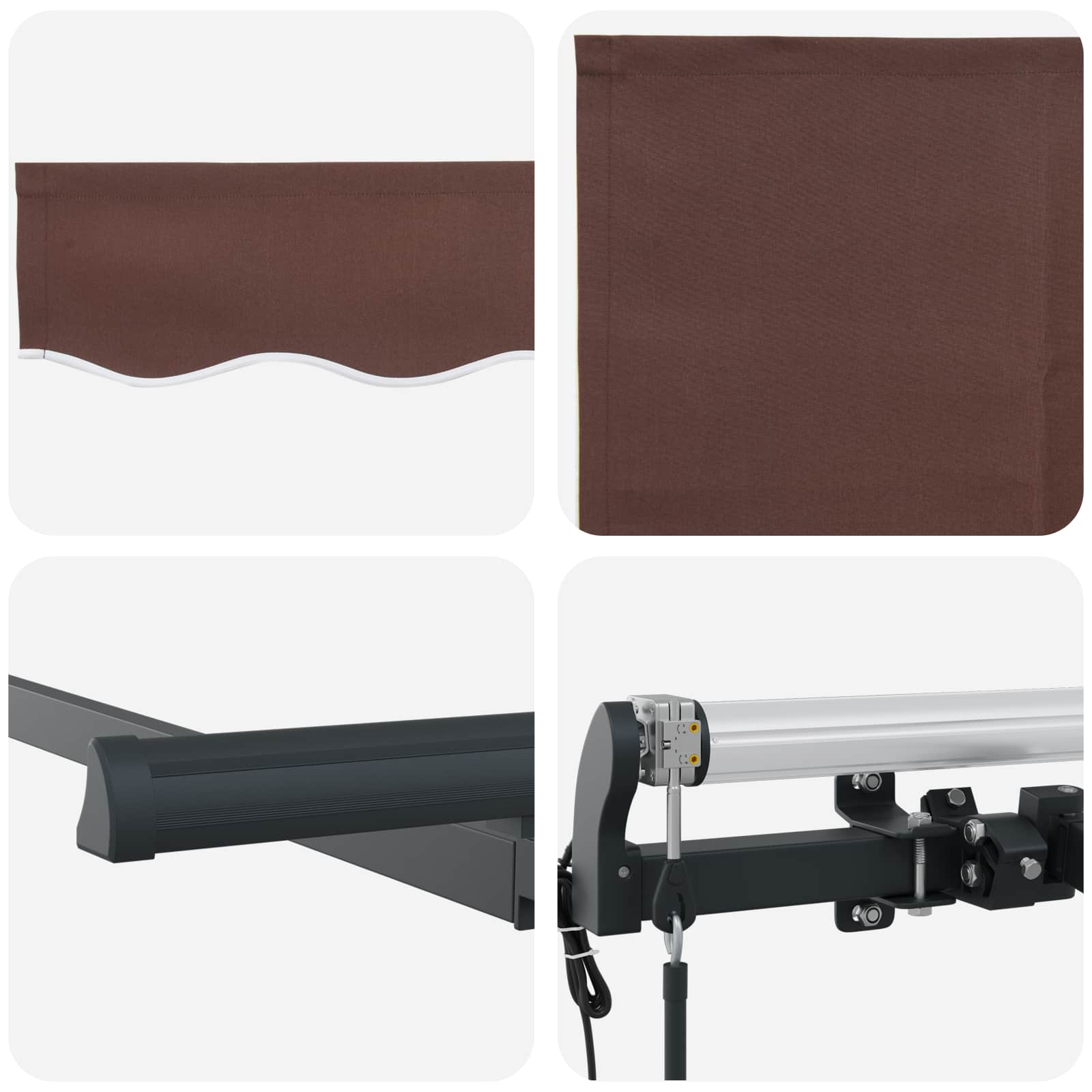 Skrovita tenda Smeđa 300 x 200 cm tkanina