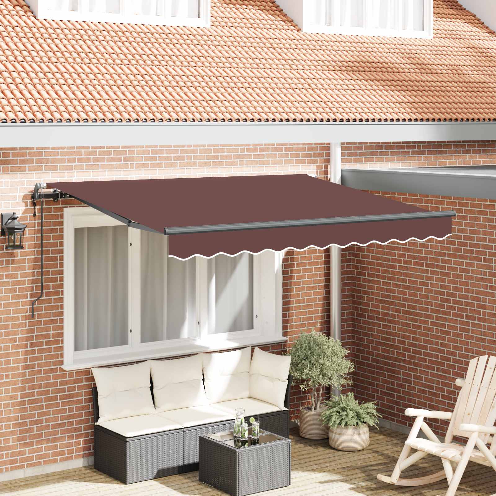 Skrovita tenda Smeđa 300 x 200 cm tkanina