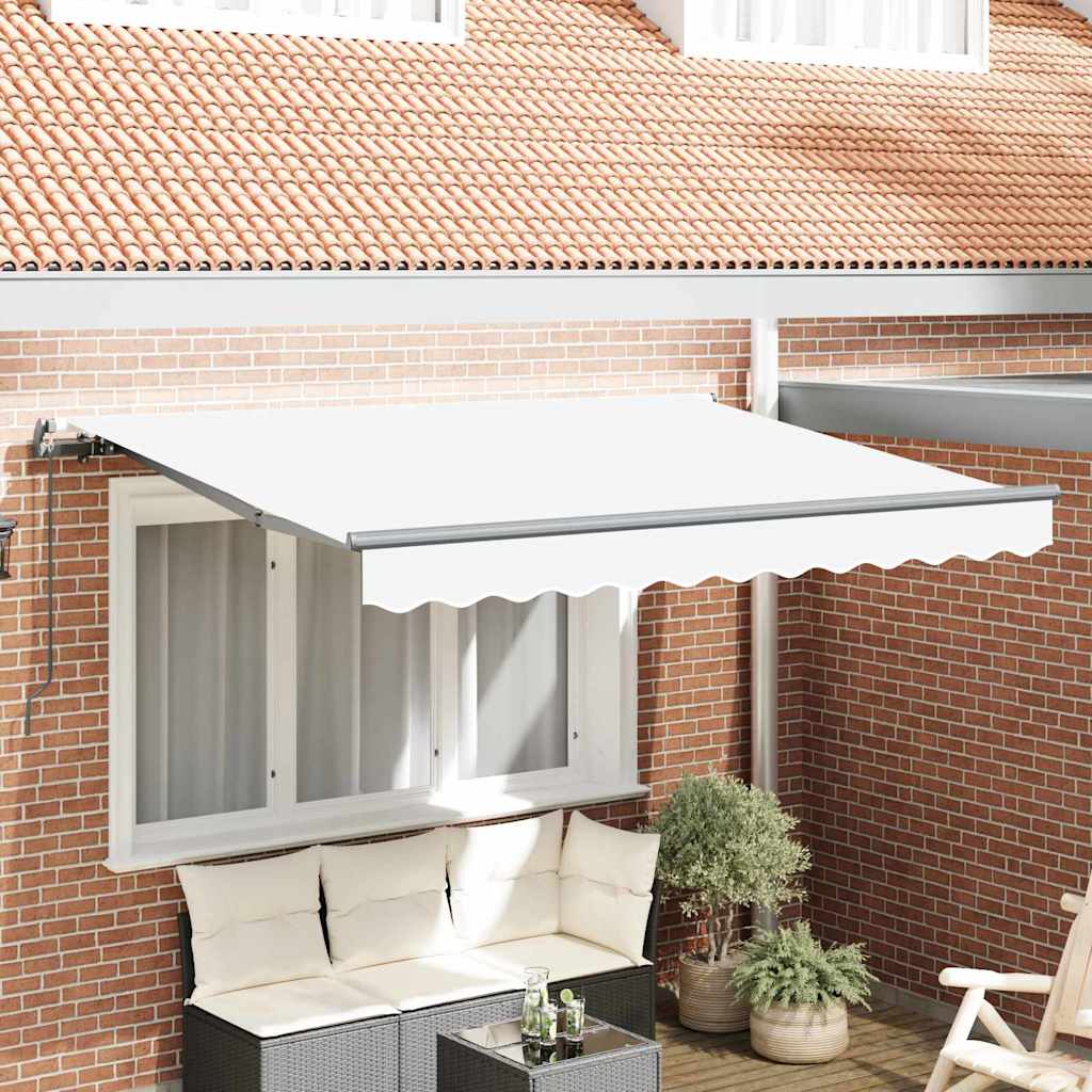 Skrovita tenda Bijelo 300 x 200 cm tkanina
