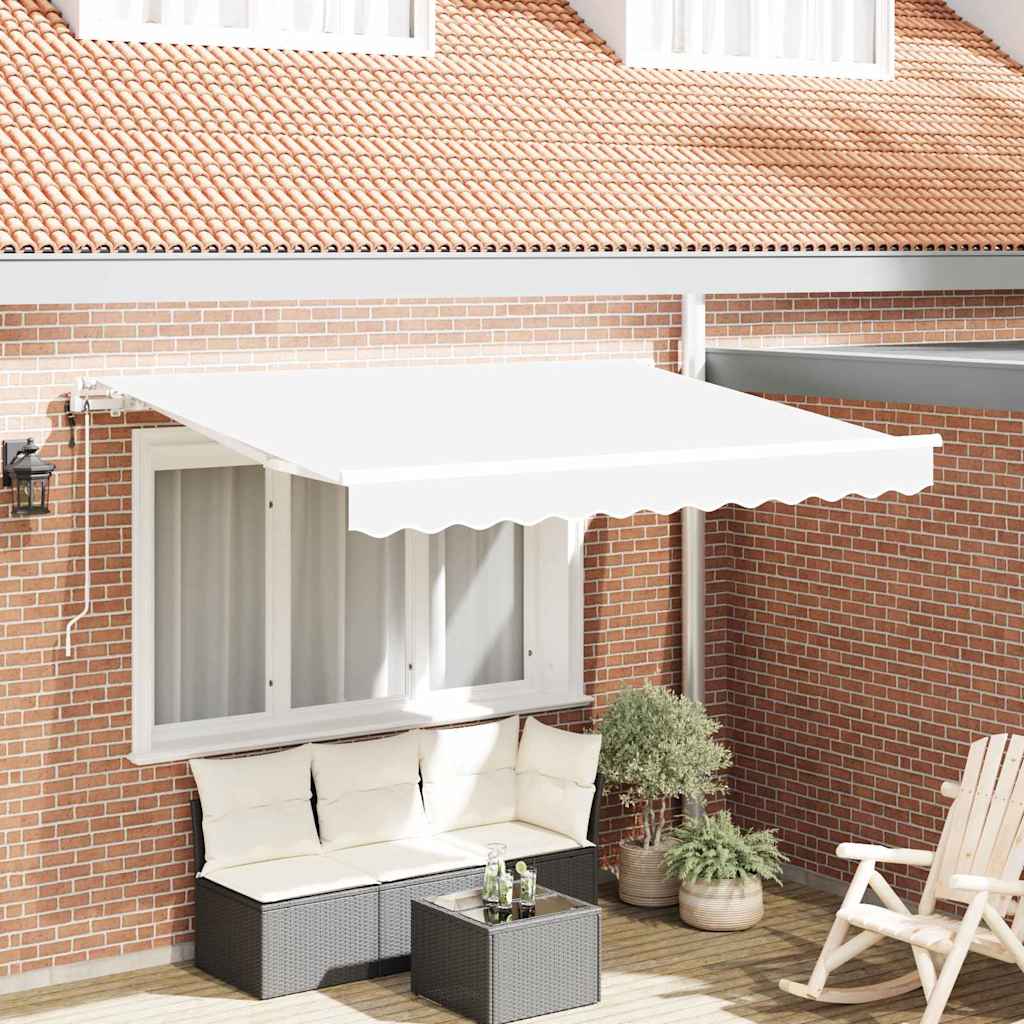 Skrovita tenda Bijelo 300 x 200 cm tkanina