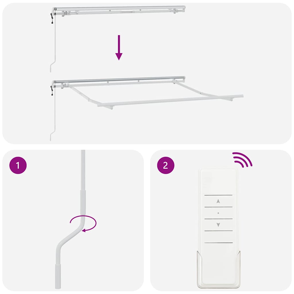 Skrovita tenda Bijelo 300 x 200 cm tkanina
