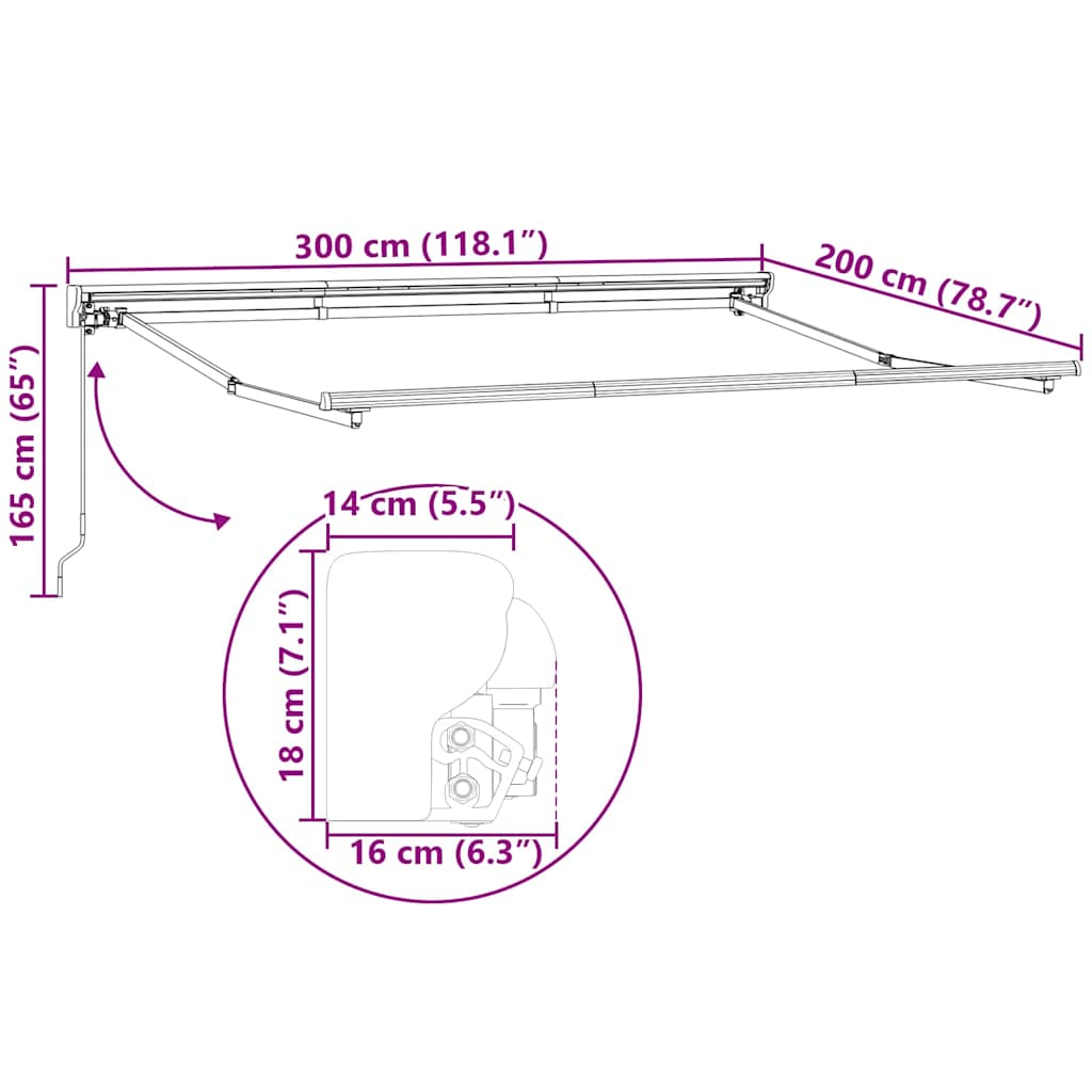 Okvir tende Svijetlo siva 300 x 200 cm Poliester s PU premazom