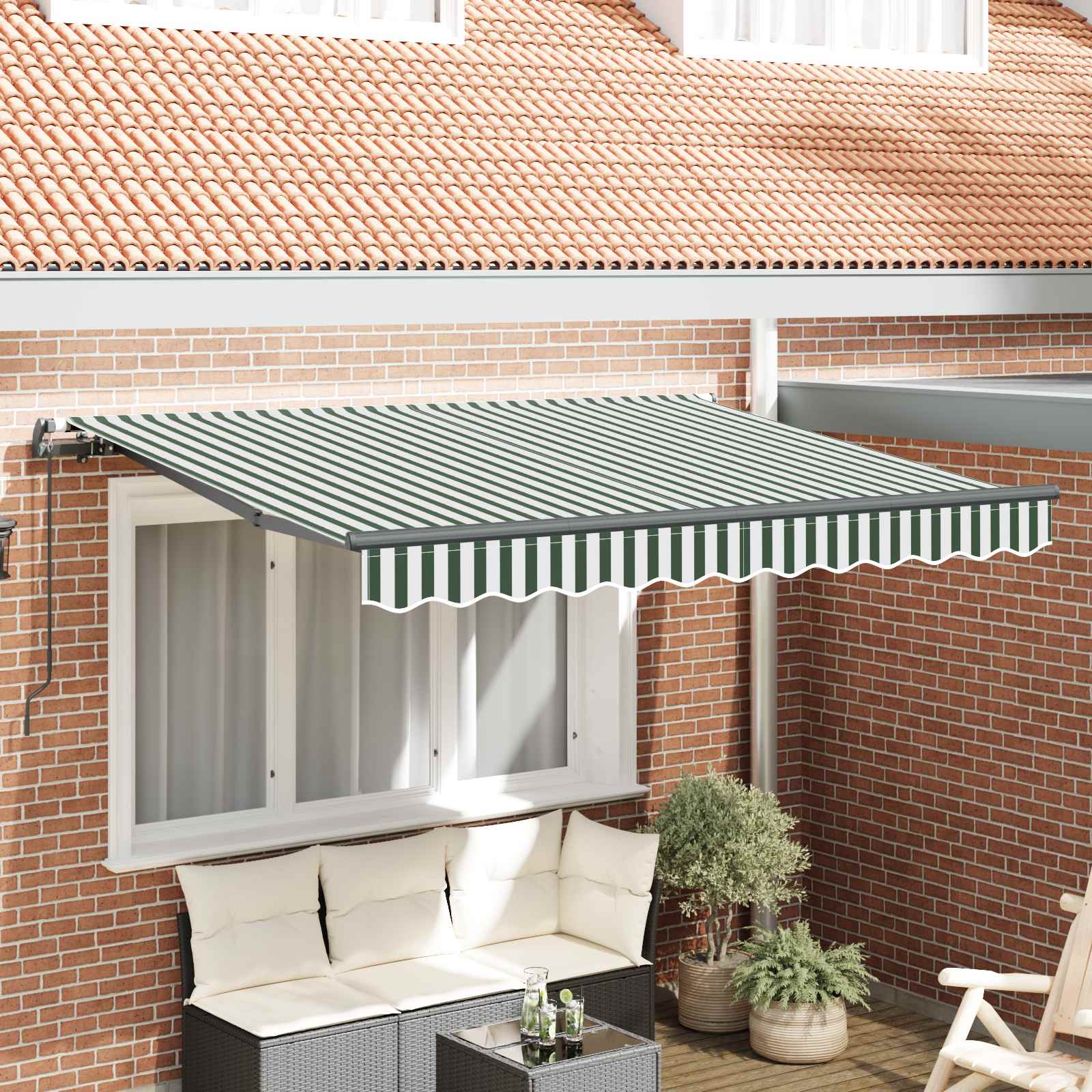 Skrovita tenda Zelena 300 x 200 cm tkanina