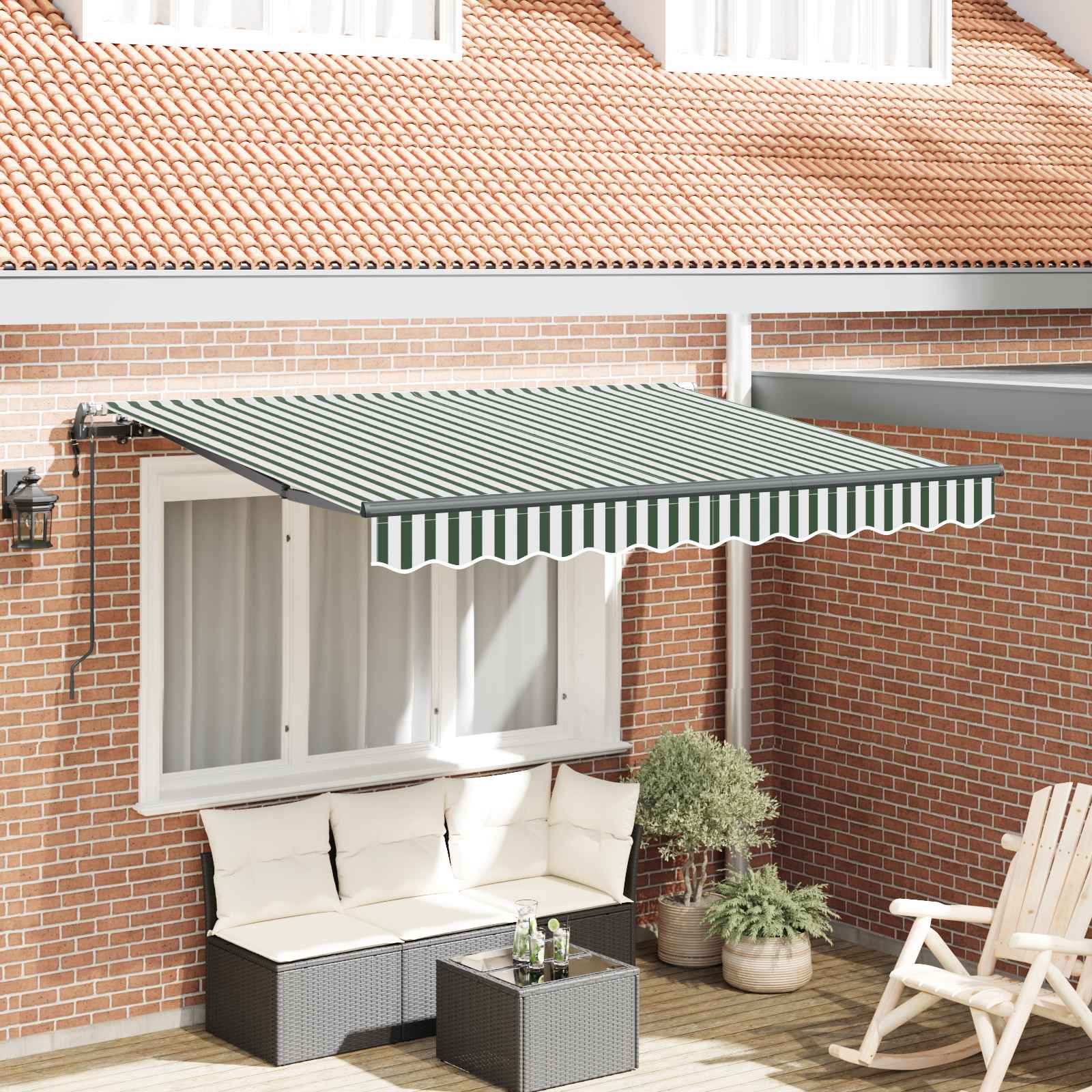 Skrovita tenda Zelena 300 x 200 cm tkanina