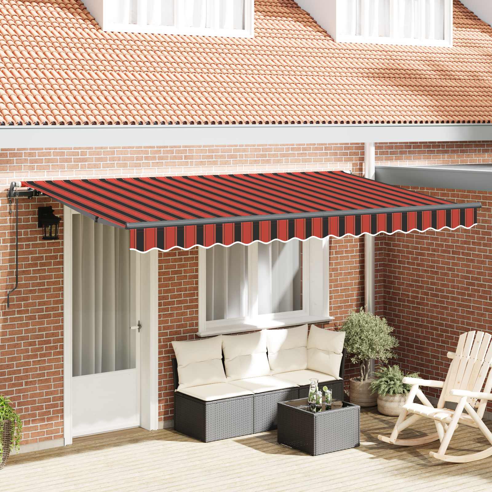 Skrovita tenda Narančasta 350 x 200 cm tkanina