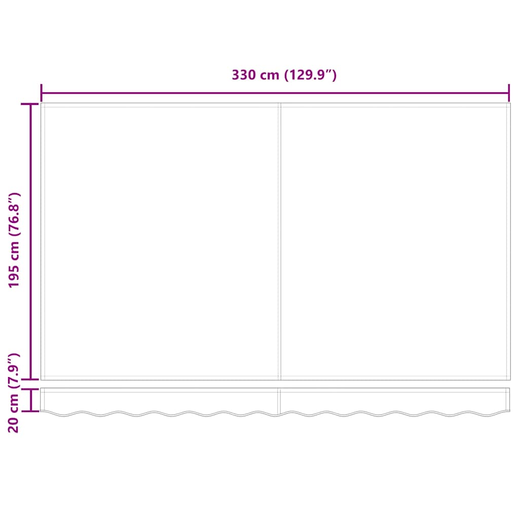 Okvir tende Šareni 350 x 200 cm Poliester s PU premazom