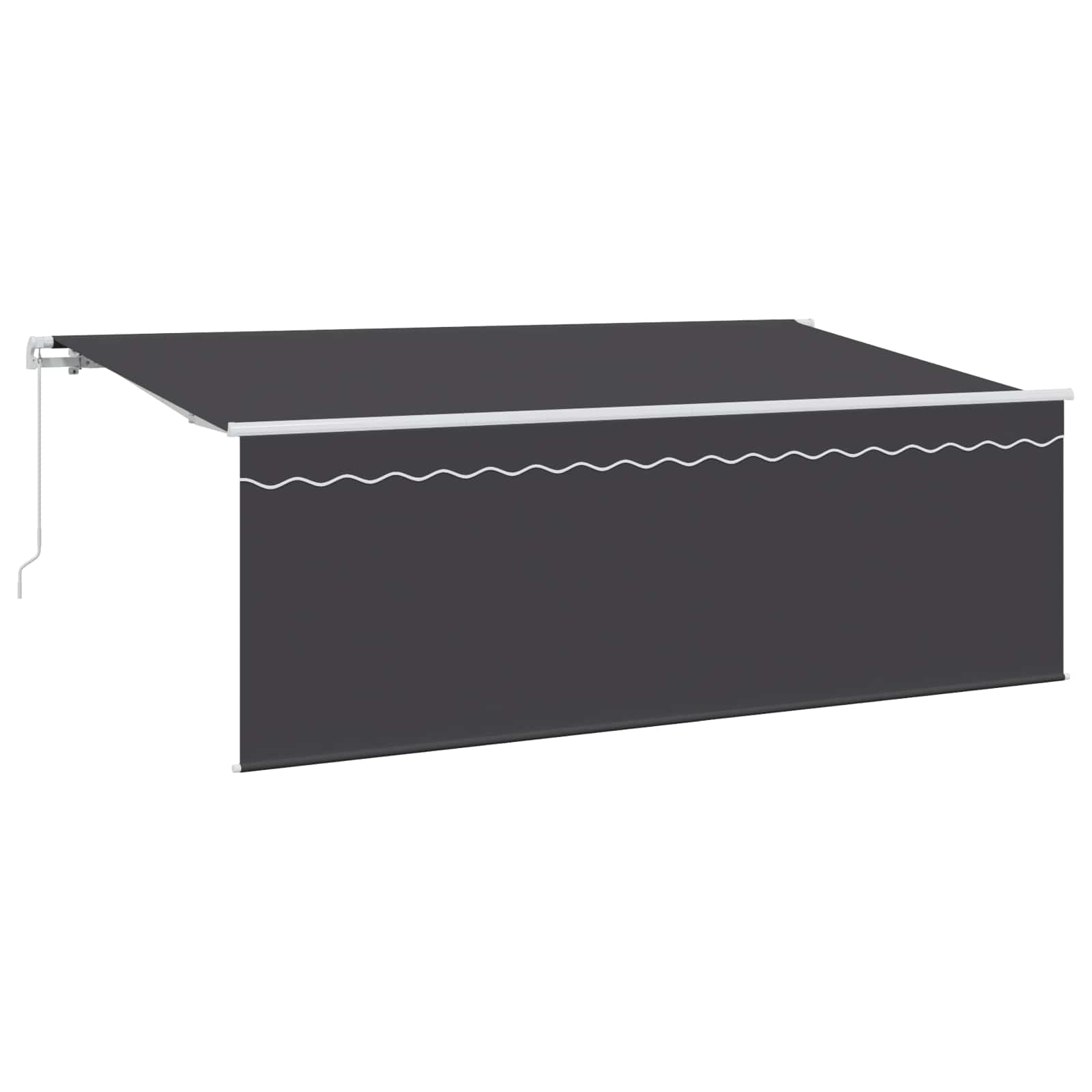 Skrovita tenda Antracit 400 x 200 cm Poliester i aluminij