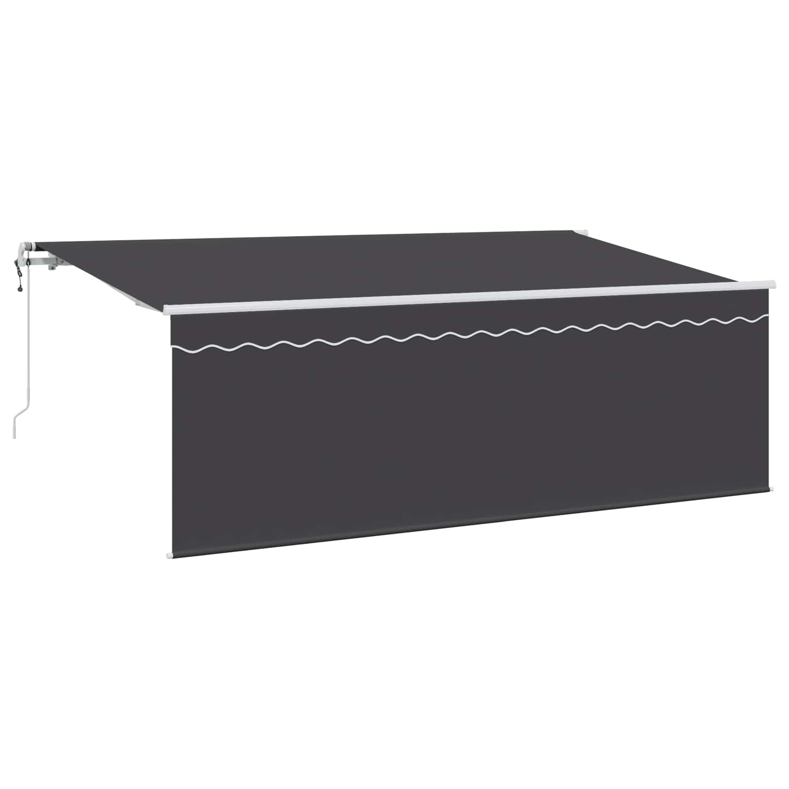 Skrovita tenda Antracit 400 x 200 cm Poliester i aluminij