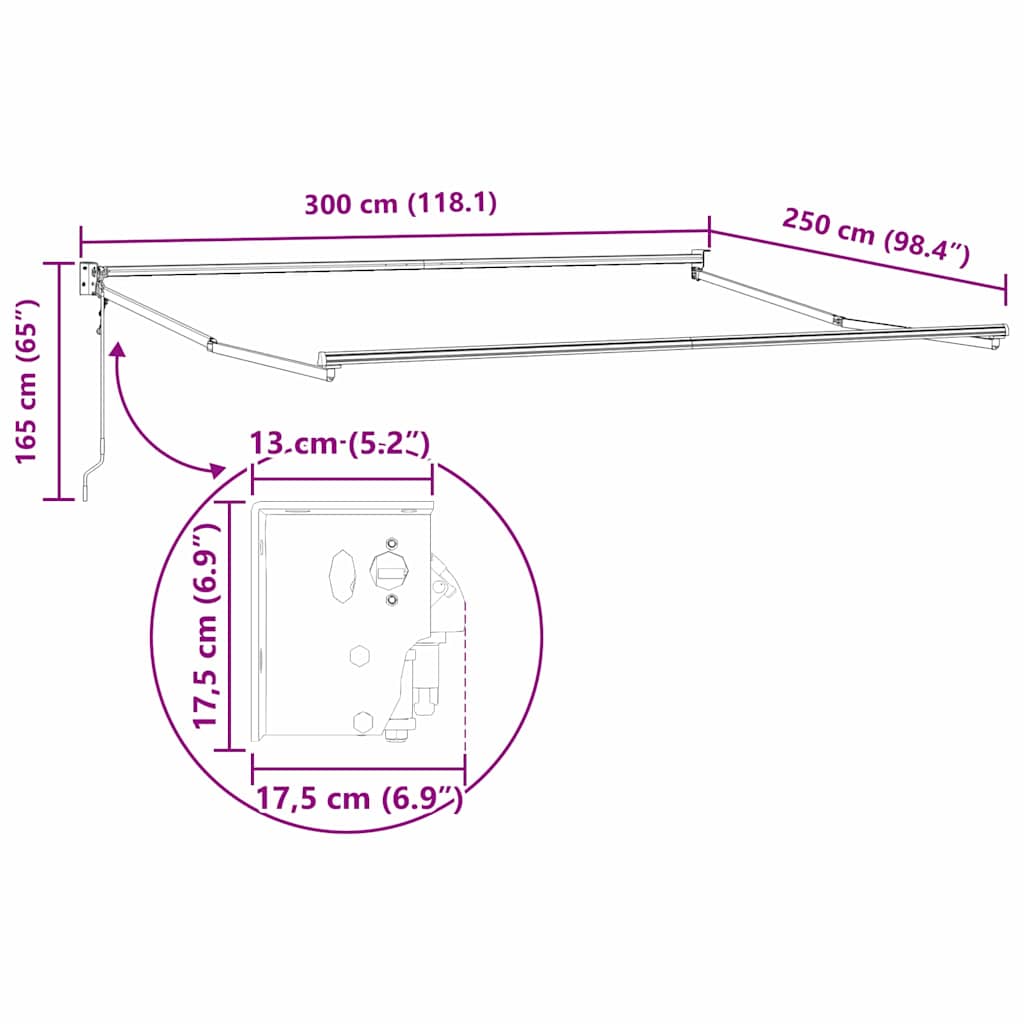 Nadstrešnica Žuta i narančasta 300 x 250 cm Poliester i metal