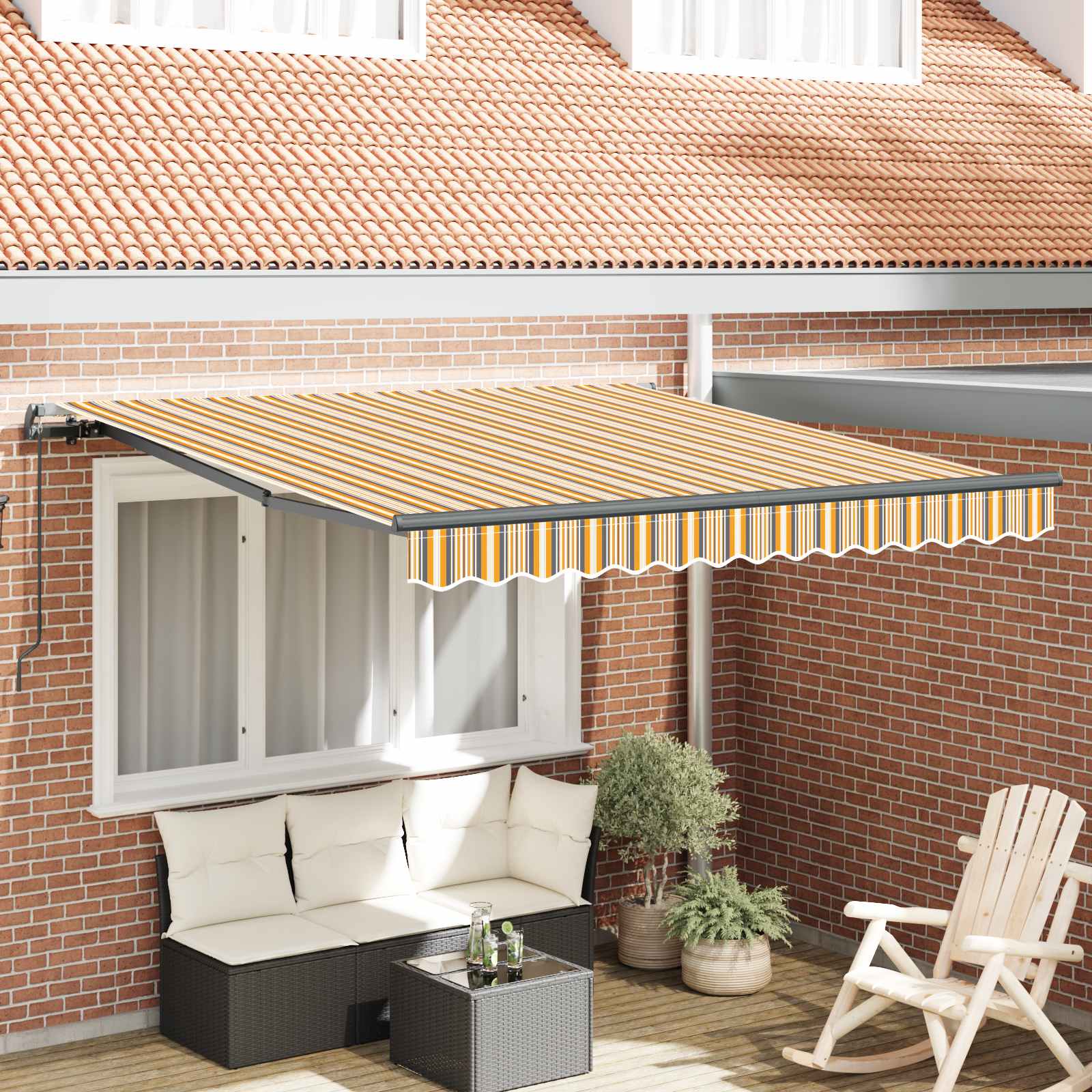 Povlačivi tende Šareni 300 x 250 cm Poliester i aluminij